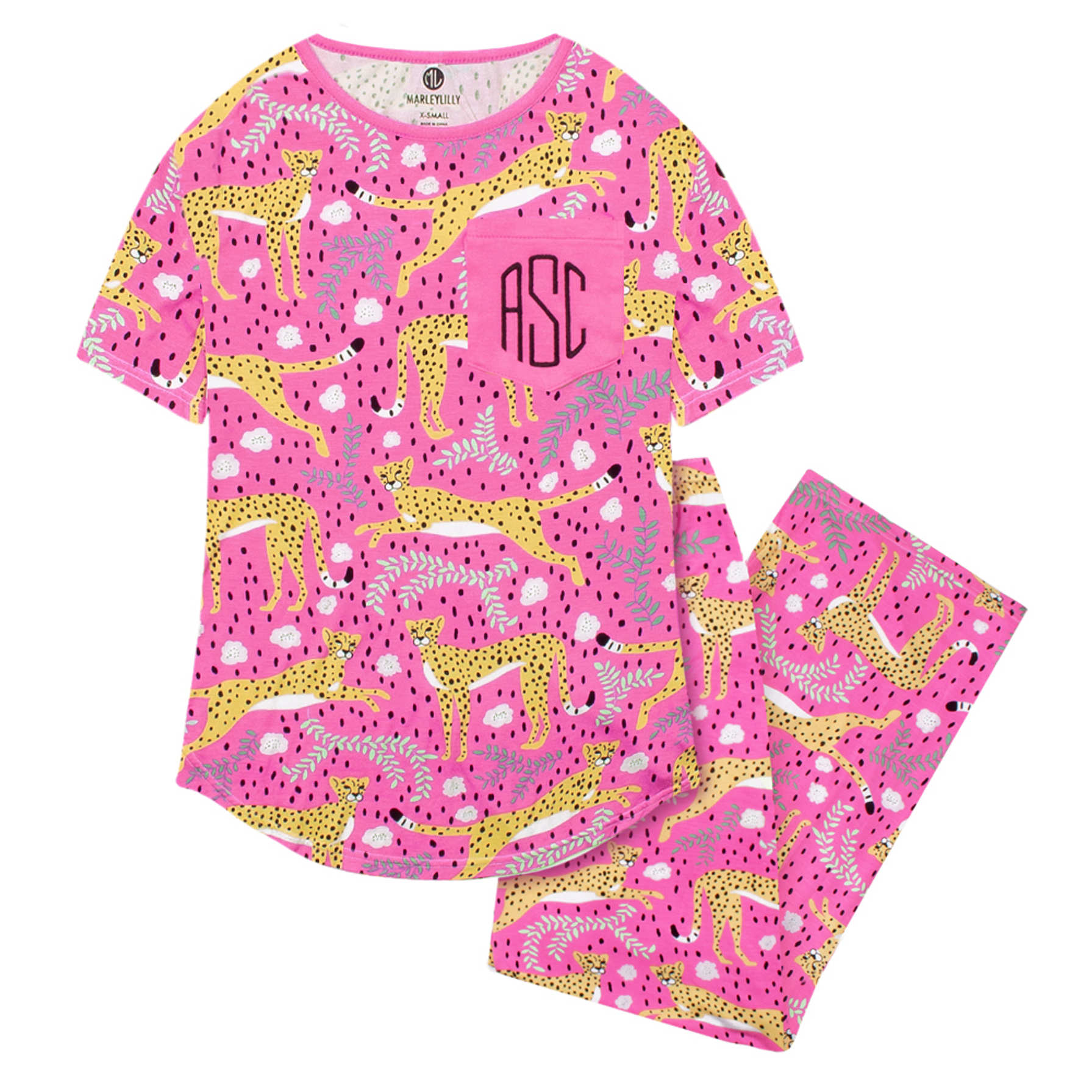 Monogrammed Pajama Shorts Set - Marleylilly