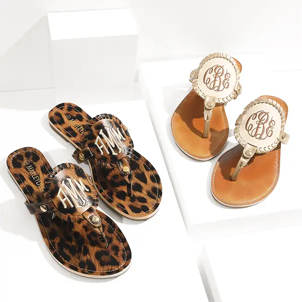 Monogrammed Embroidered Sandals