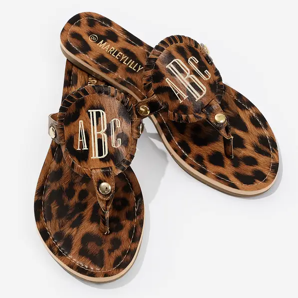 Monogrammed Embroidered Sandals