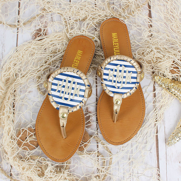 navy and white striped extra discs for embroidered sandals