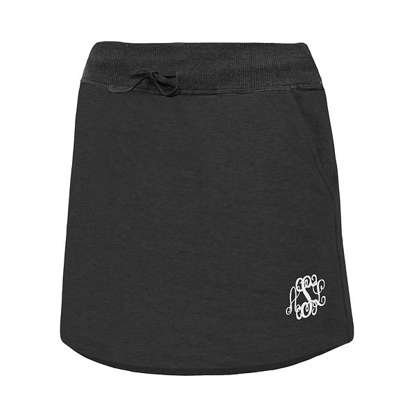 Monogrammed Casual Skirt in Charcoal