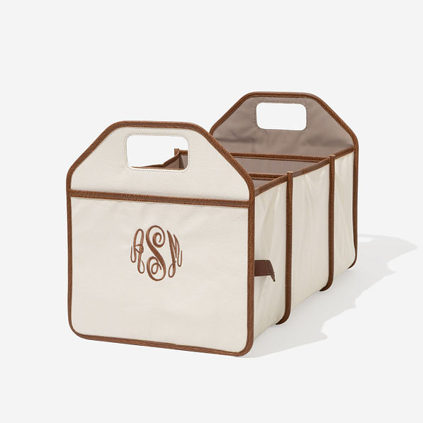 Monogrammed Trunk Organizer in Solid Ivory