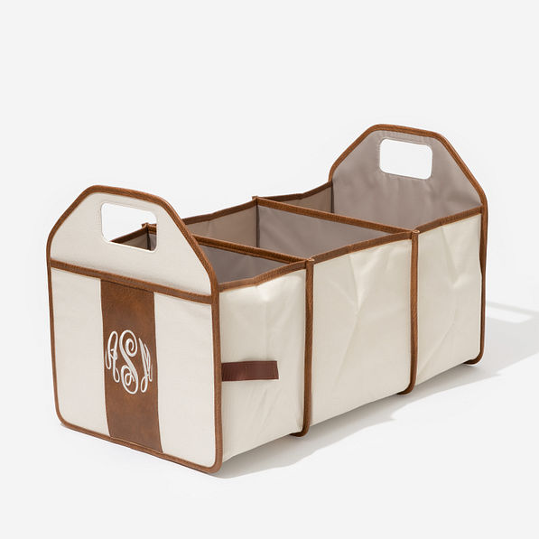Monogrammed Trunk Organizer in Ivory