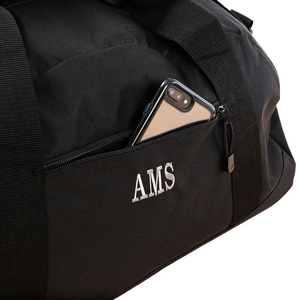 Detail Shot of Zipper Pocket on Duffel Bag