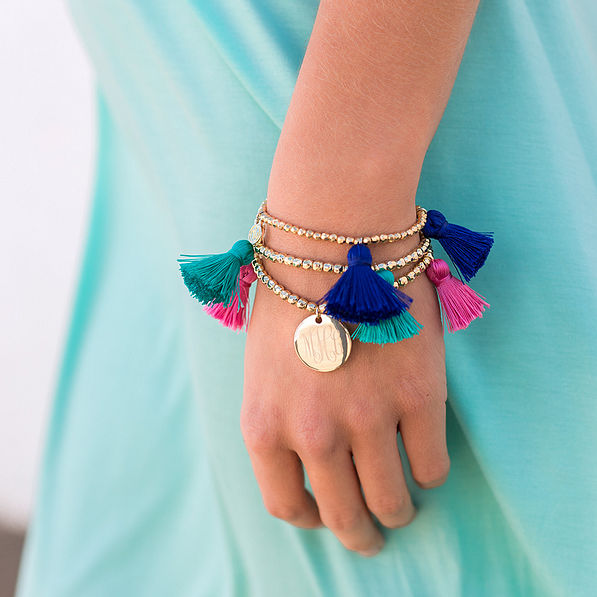 Personalized colored Tassel Bracelet Set
