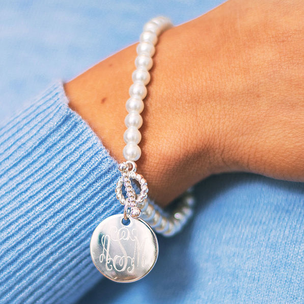 preppy personalized pearl bracelet