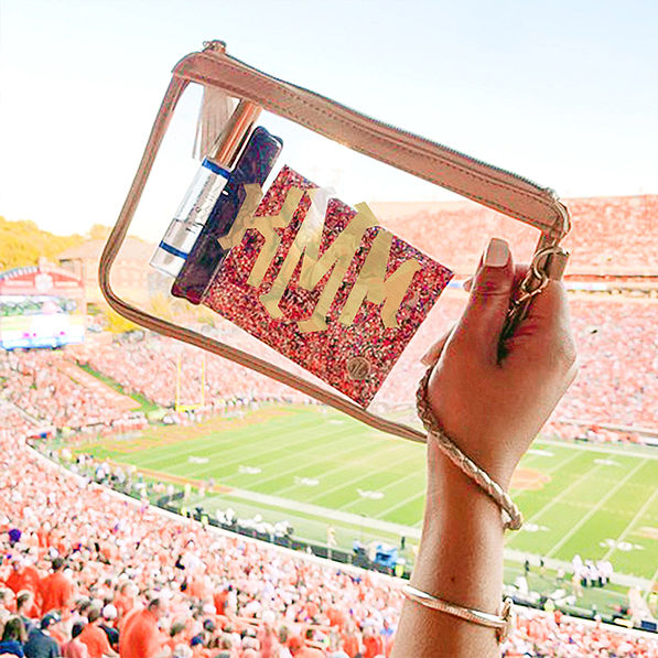 clear stadium wristlet at stadium