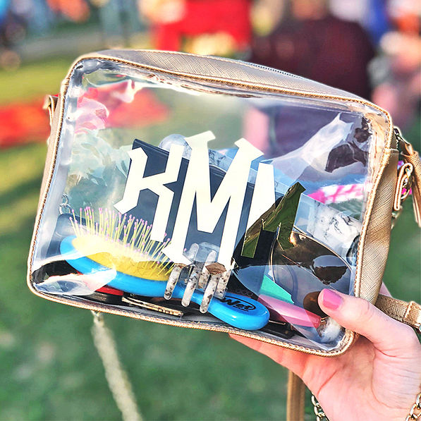 clear crossbody bag used at a concert