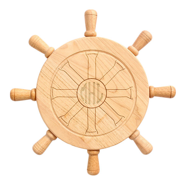 Monogrammed Mariner's Cheese Board with accessories connected