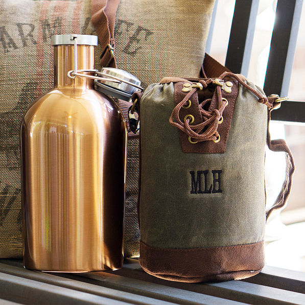 copper growler rustic tote bag