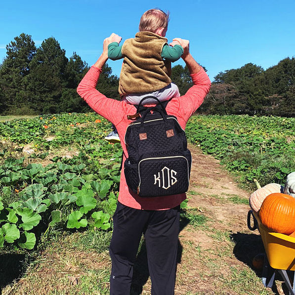 personalized quilted diaper backpack
