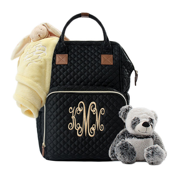 monogram backpack diaper bag