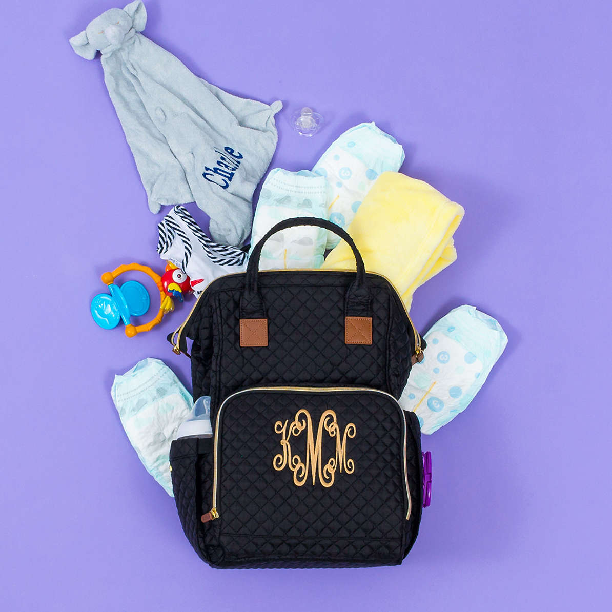 monogram backpack diaper bag