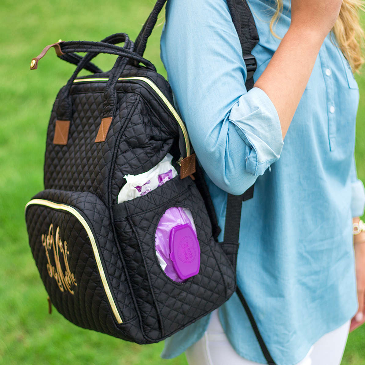 monogram backpack diaper bag