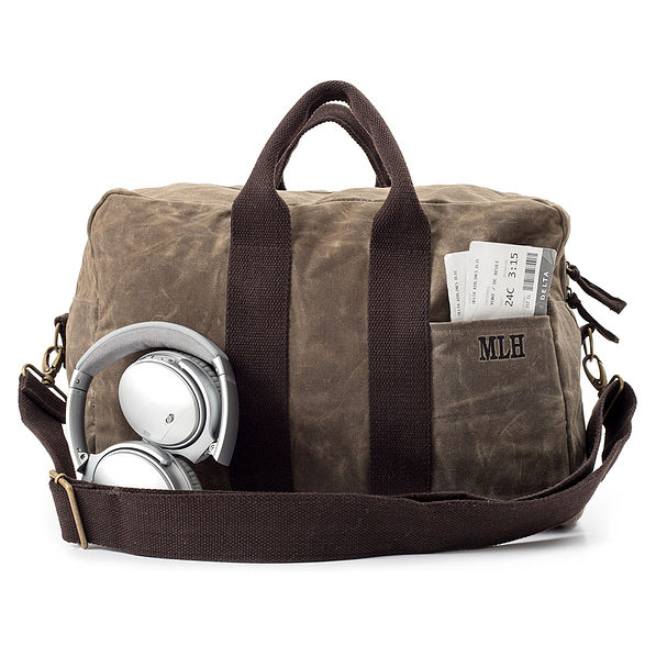 Personalized Waxed Canvas Carry-On Duffel