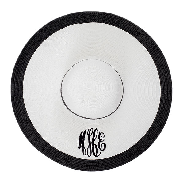 personalized sun hat in white