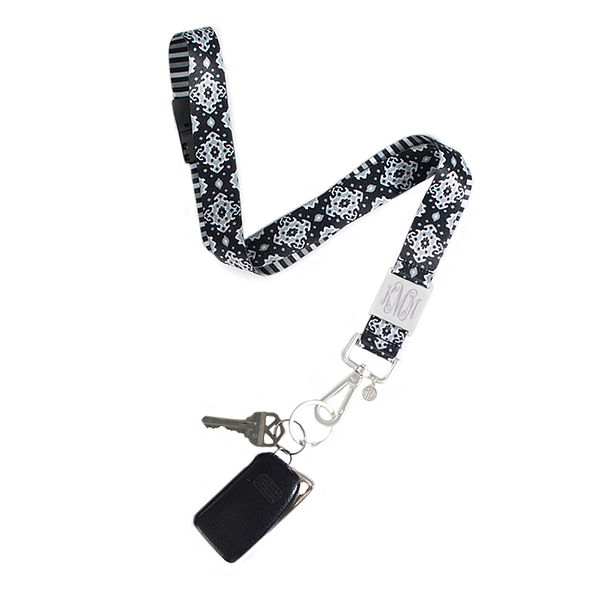engraved lanyard in black and white engraved lanyard in black and white