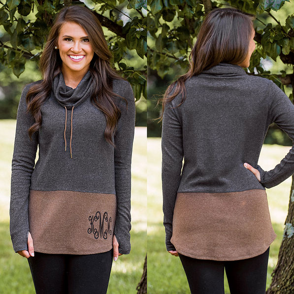 Cowl Neck Tunic Pullover Sweatshirt – Marleylilly