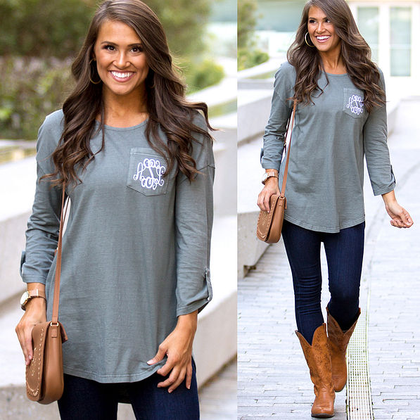 monogrammed rustic tunic with monogrammed cowboy boots