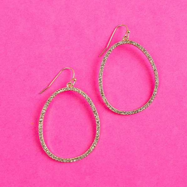 Gold Pave Dangle Earrings