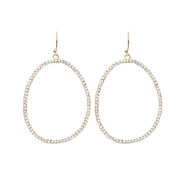 Pave Dangle Earrings in Gold