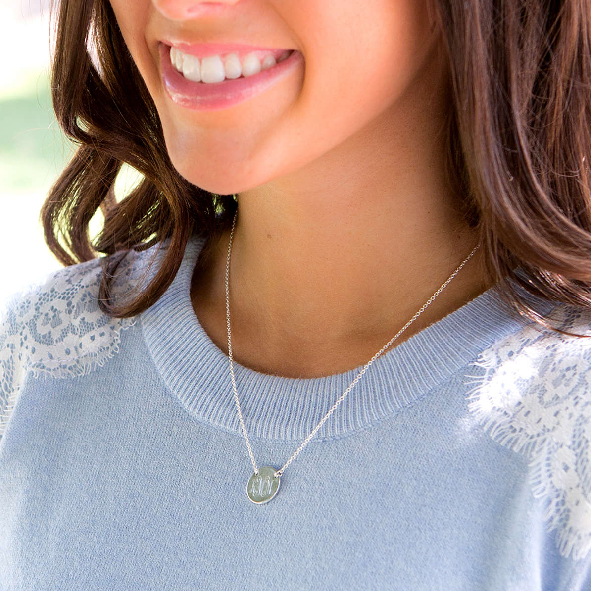 Personalized Dainty Disc Necklace - Marleylilly