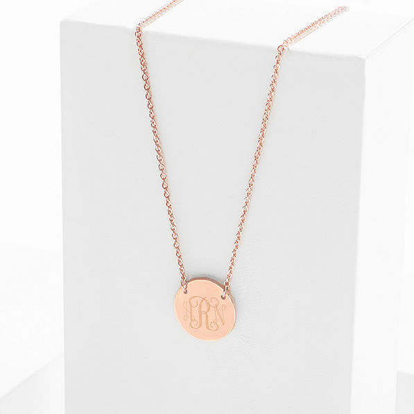 Rose Gold White Stone Luxe Circle Necklace
