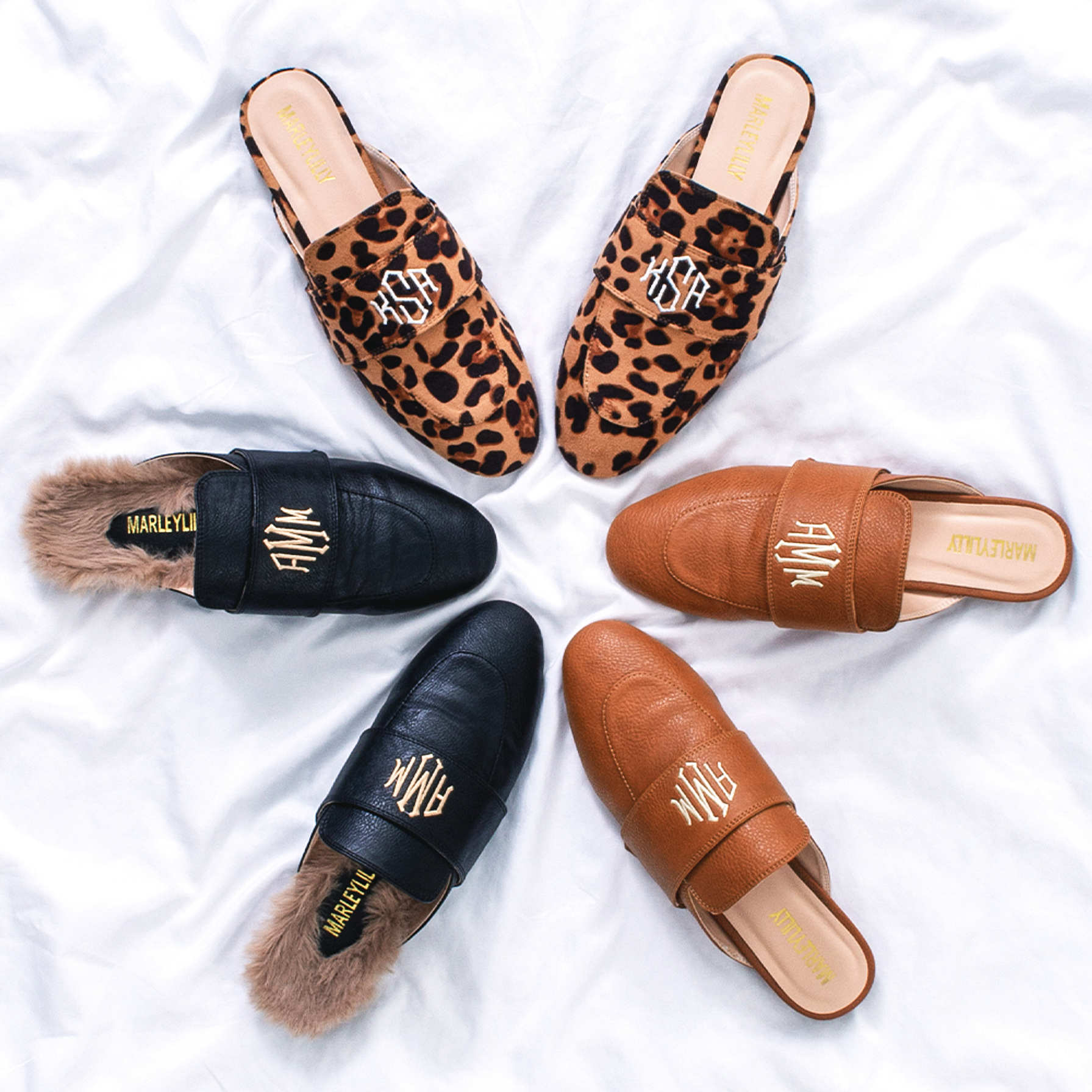 Monogrammed Slip on Loafers - Marleylilly