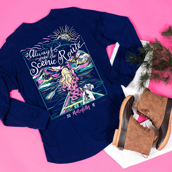 monogram scenic route shirt with duck boots