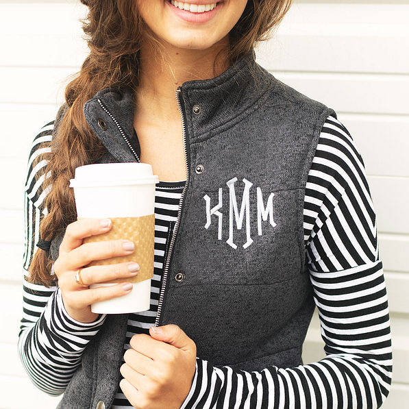 Monogrammed Heathered Quilted Vest