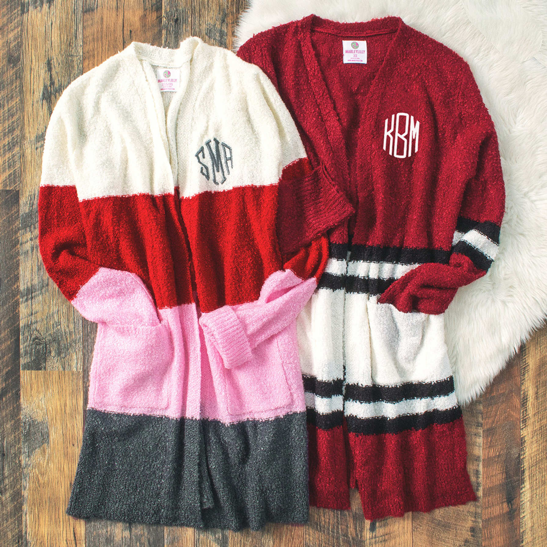 Monogrammed & Oversized Boyfriend Cardigan— Marleylilly