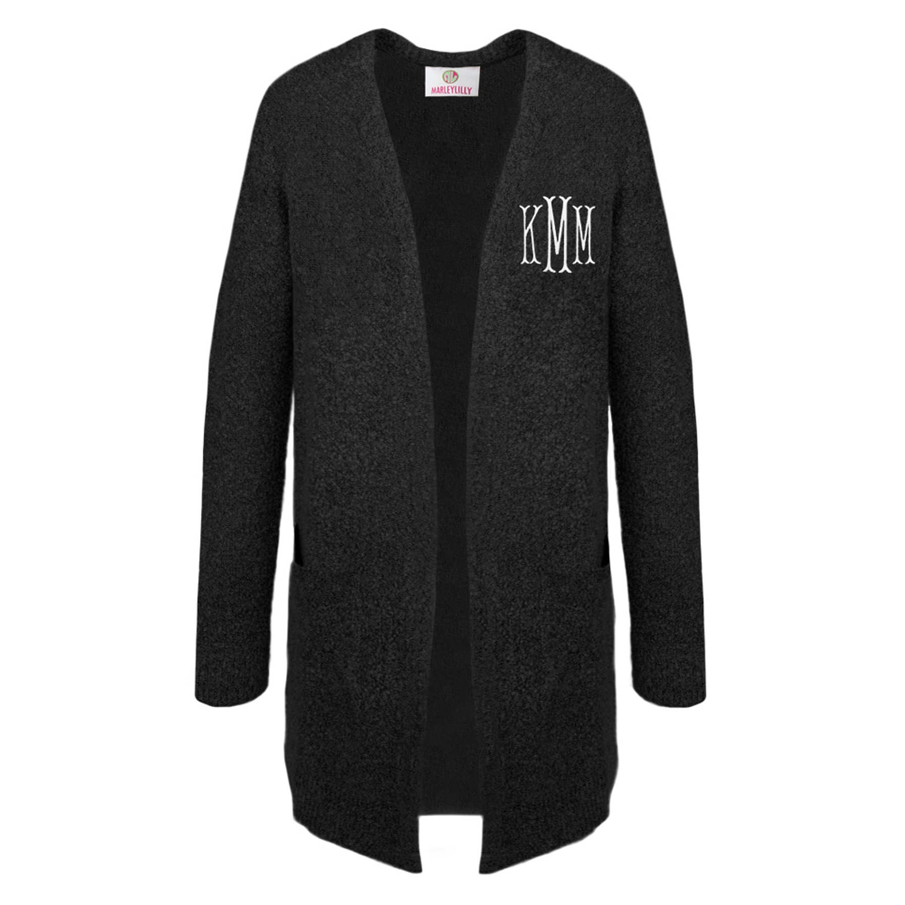 Monogrammed & Oversized Boyfriend Cardigan— Marleylilly