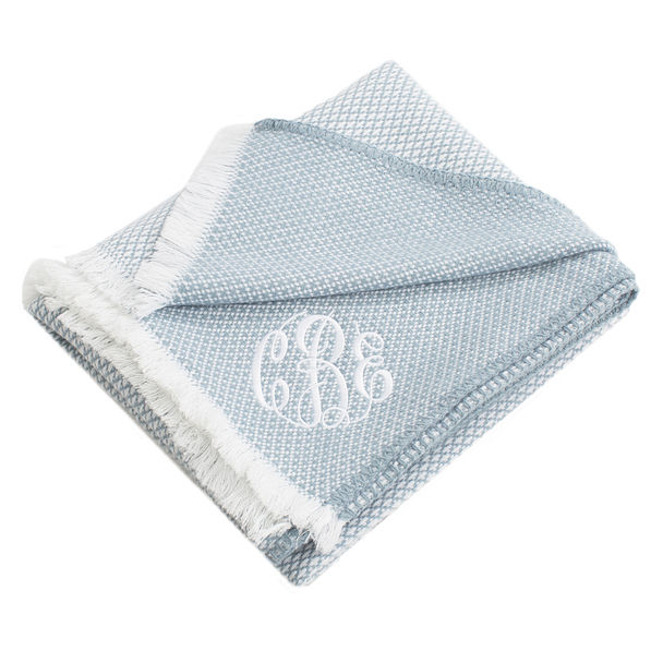 Monogrammed Woven Throw Blanket Marleylilly