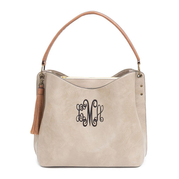 monogrammed cheyenne purse in gray monogrammed cheyenne purse in gray