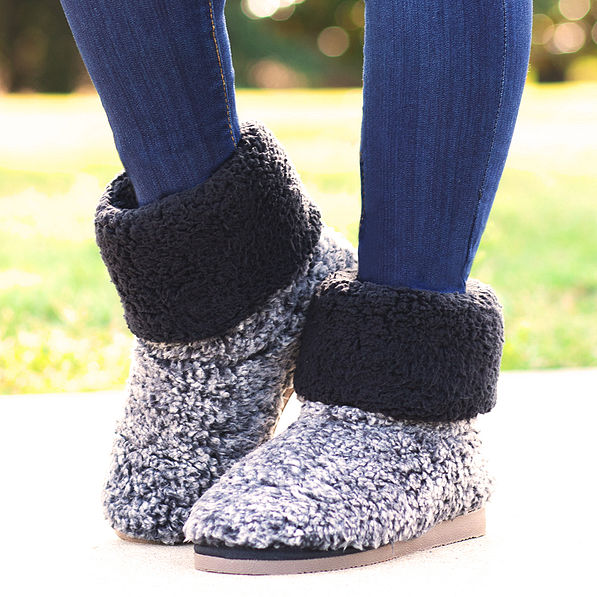 Sherpa Booties — Furry Slipper Boots — Marleylilly