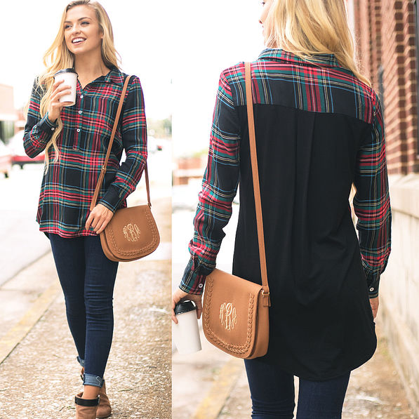 Monogrammed Collared Layering Tunic