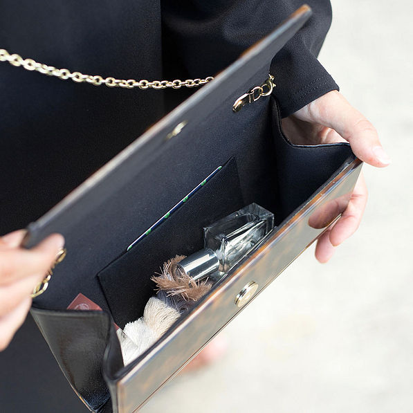 inside of tortoise flap clutch