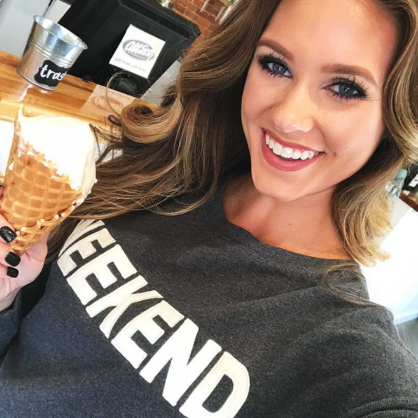 weekend pullover with ice cream