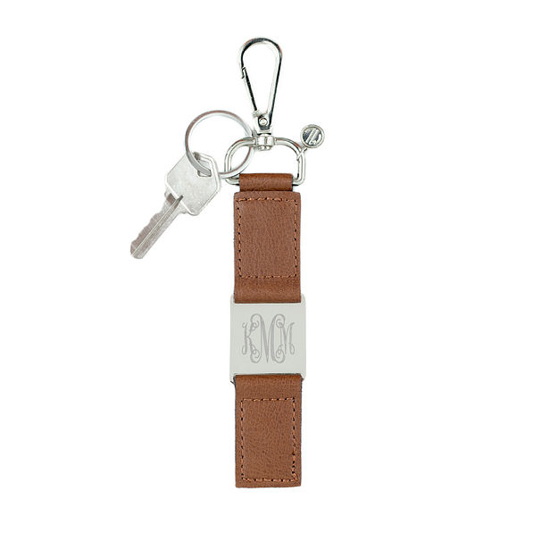 monogrammed genuine leather key fob