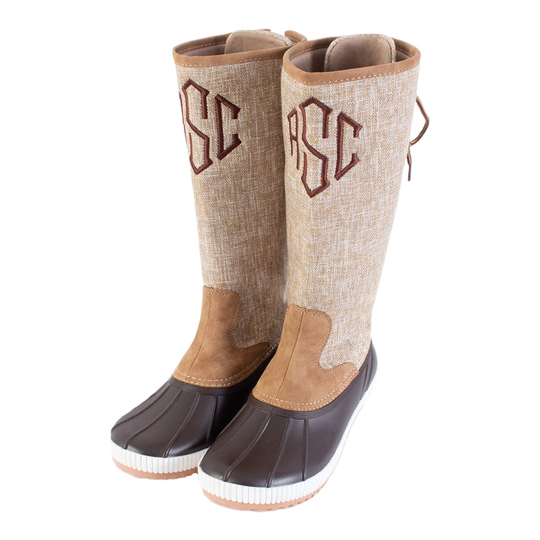 Monogrammed Tall Duck Boots for Women - Marleylilly