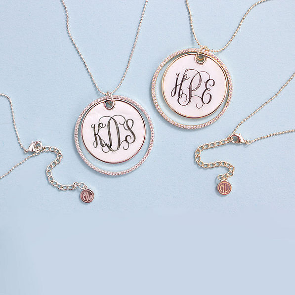 personalized pearl disc necklaces