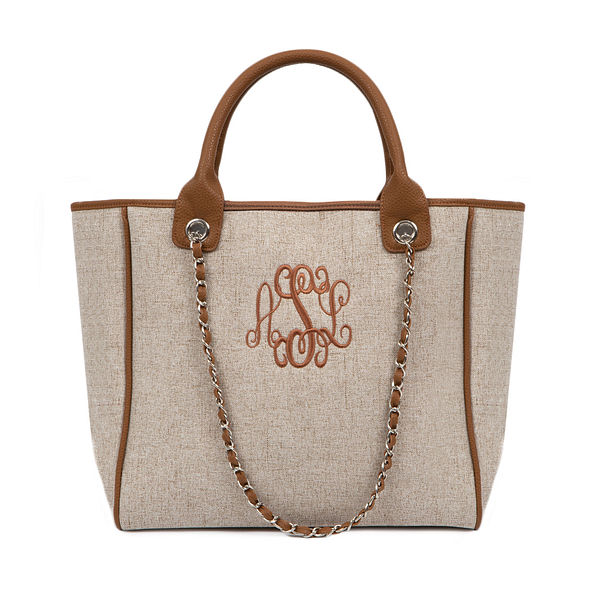 monogrammed charlotte handbag in sand monogrammed charlotte handbag in sand