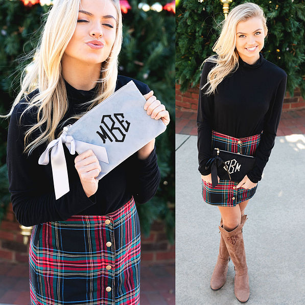 cute velvet clutches