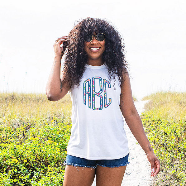 poolside tank top with multi leopard monogram