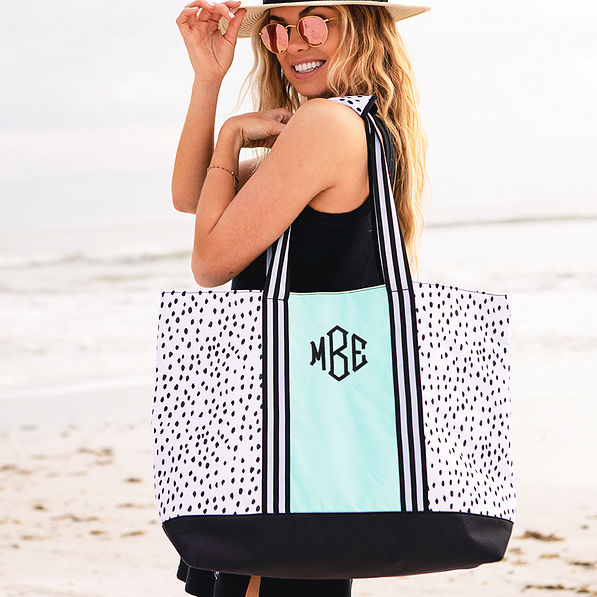 monogrammed mega beach bag
