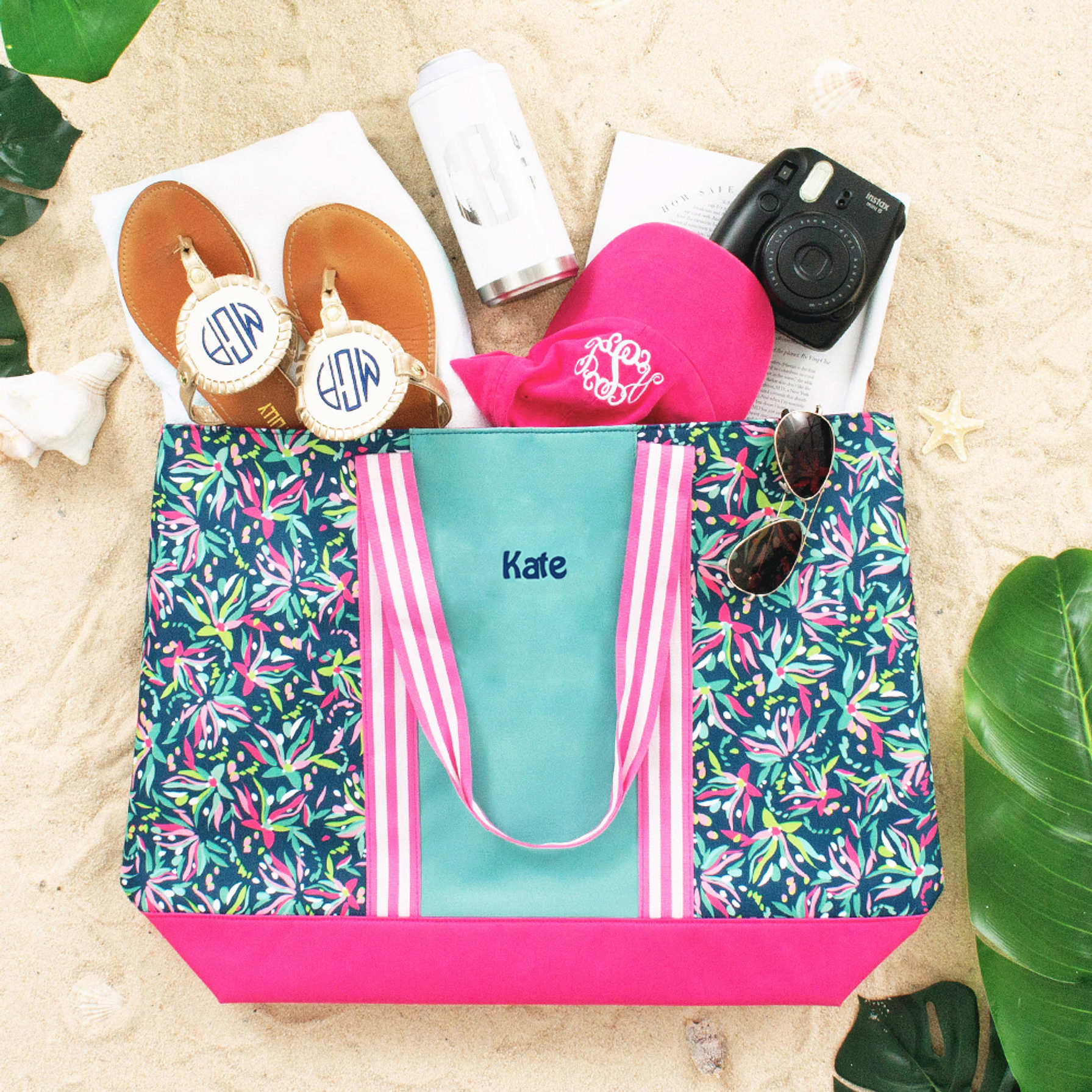 Monogrammed Mega Beach Bag - Marleylilly