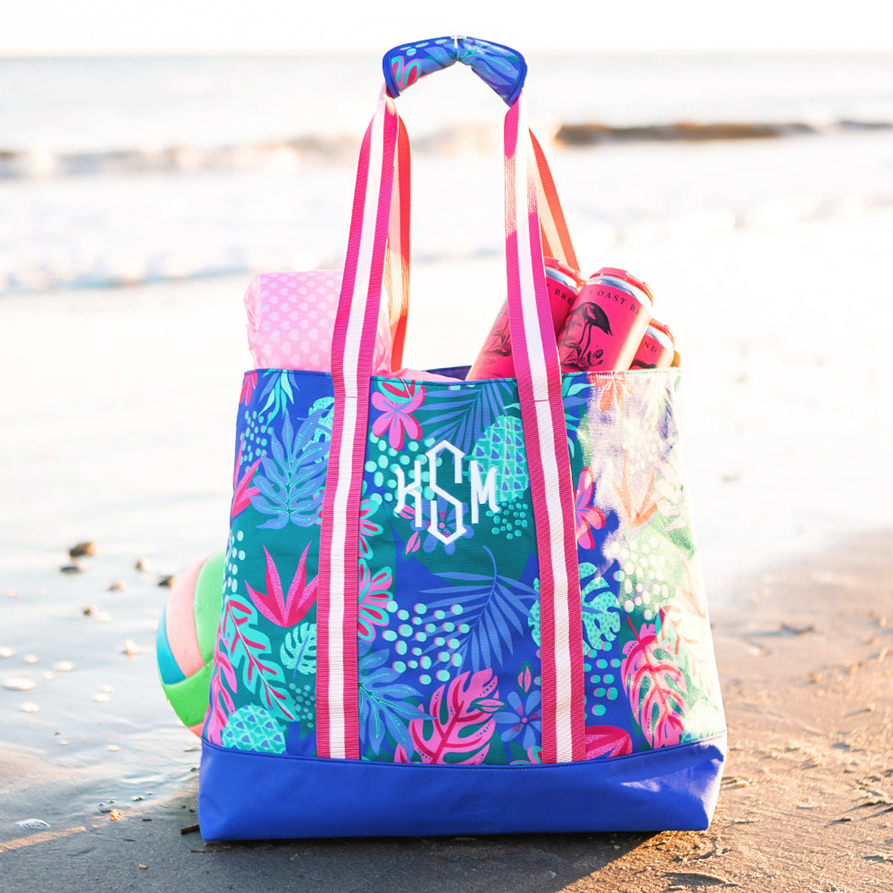 Monogrammed Mega Beach Bag - Marleylilly