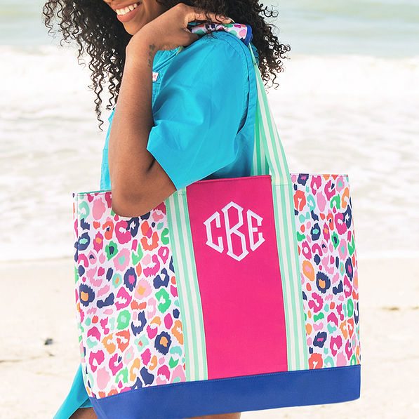 Monogrammed Mega Beach Bag - Marleylilly