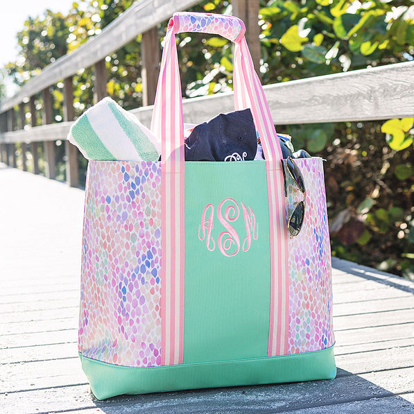 monogrammed mega beach bag