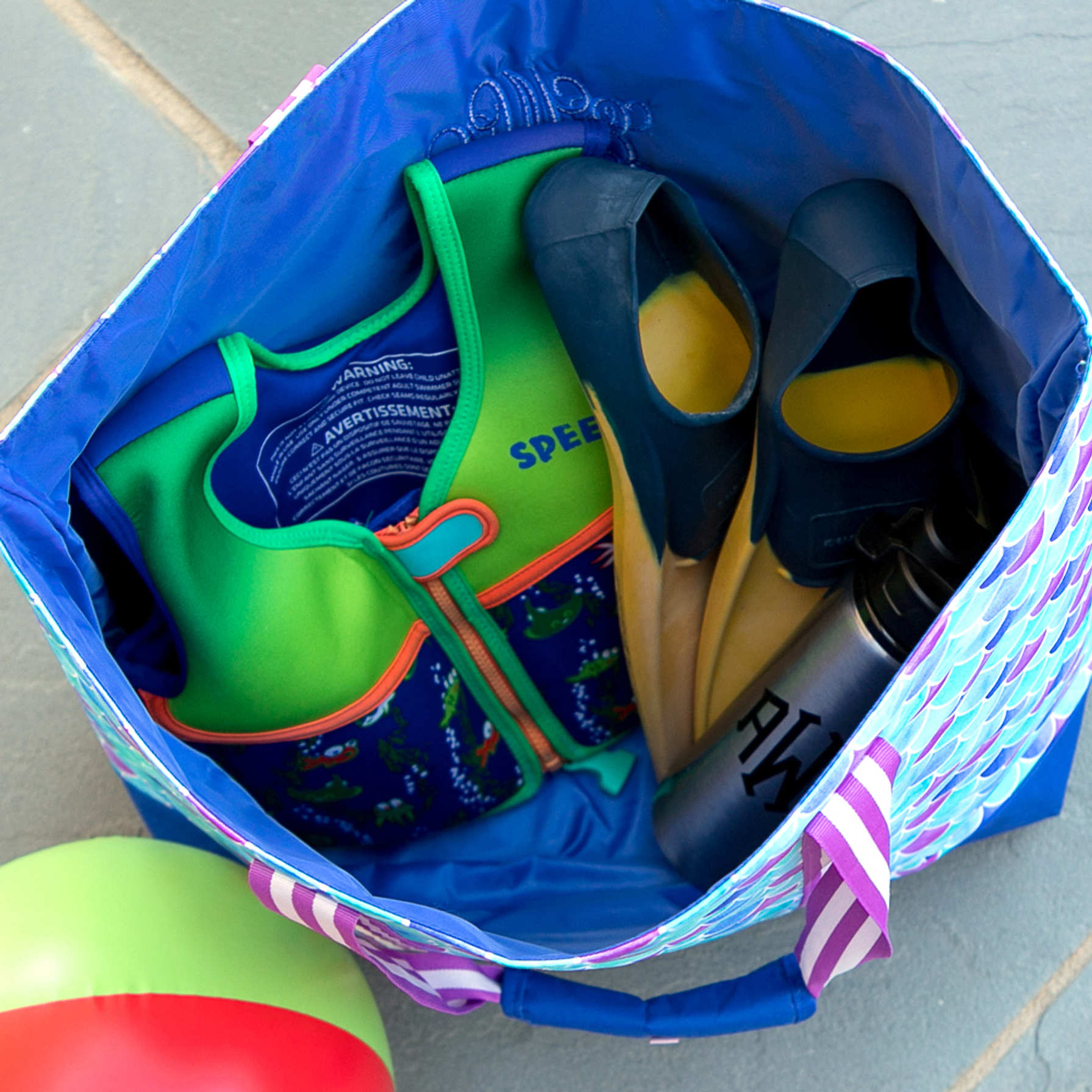 monogrammed mega beach bag